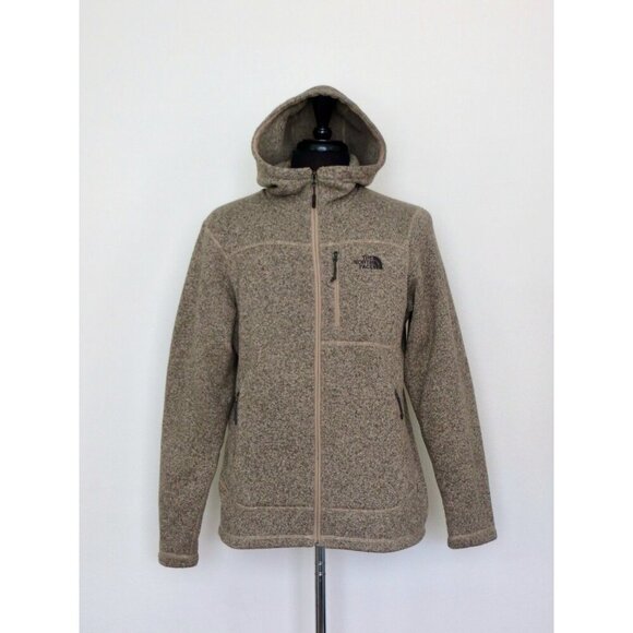 The North Face Gordon Lyons Hooded Full Zip Fleece Jacket Tan SZ M - Picture 3 of 8